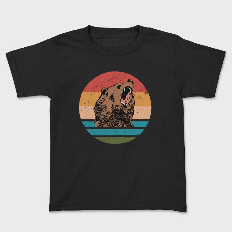 Sunset Retro Bear, Tricou Copii