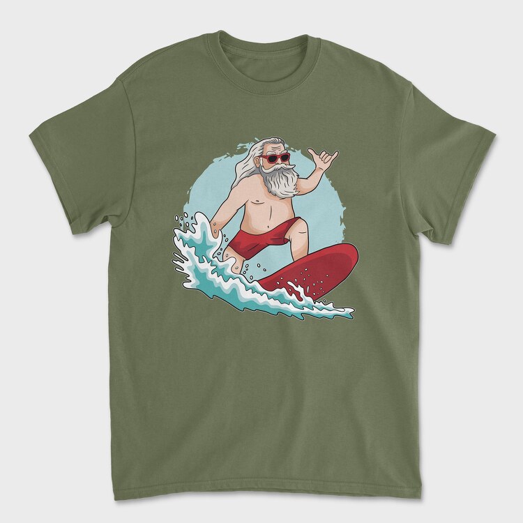 Surfing Santa, Tricou Barbati (Unisex)