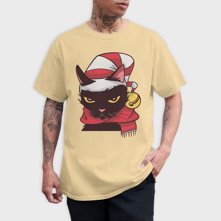 Angry Cat Christmas, Tricou Barbati (Unisex)
