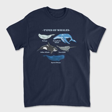 Types of Whales, Tricou Barbati (Unisex)