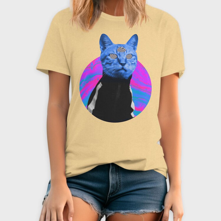 Psychedelic Trippy Cat Kitty, Tricou Barbati (Unisex)