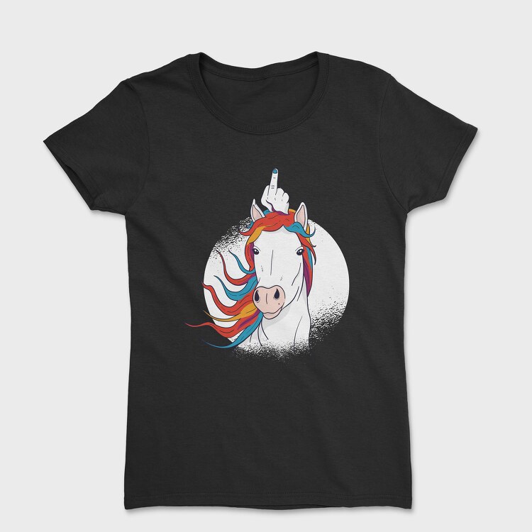 Unicorn Middle Finger Horn, Tricou Femei