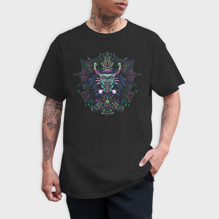 Psychedelic Trippy Dragon Dmt Rasta, Tricou Barbati (Unisex)
