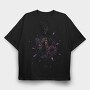 Capricorn Floral Zodiac Sign, Tricou Oversize Barbati (Unisex)