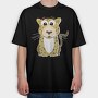 Leopard Cartoon Vibes, Tricou Oversize Barbati (Unisex)