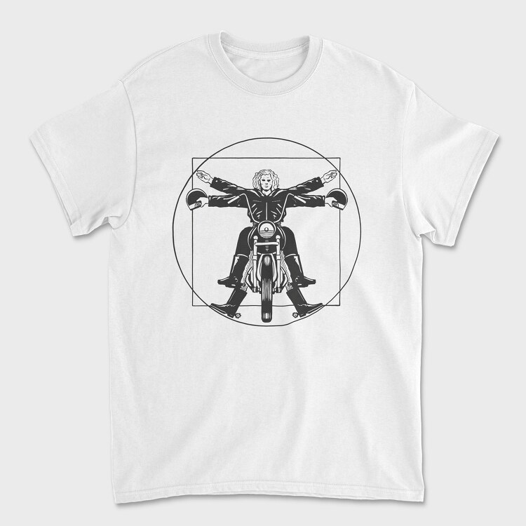 Vitruvian Man Bike, Tricou Barbati (Unisex)