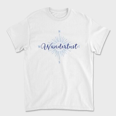 Wanderlust Blue Compass, Tricou Barbati (Unisex)