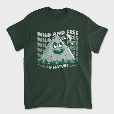 Wild and Free Mountain Cartoon, Tricou Barbati (Unisex)