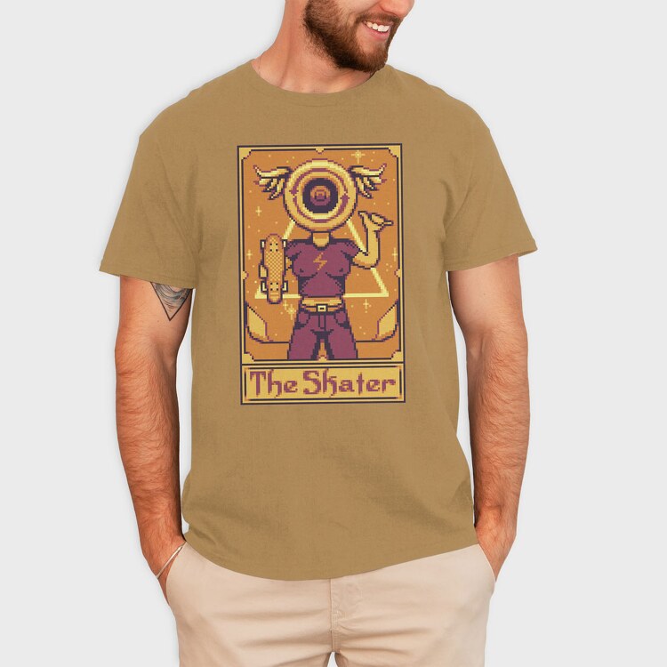 Pixelart Tarot Card the Skater, Tricou Barbati (Unisex)