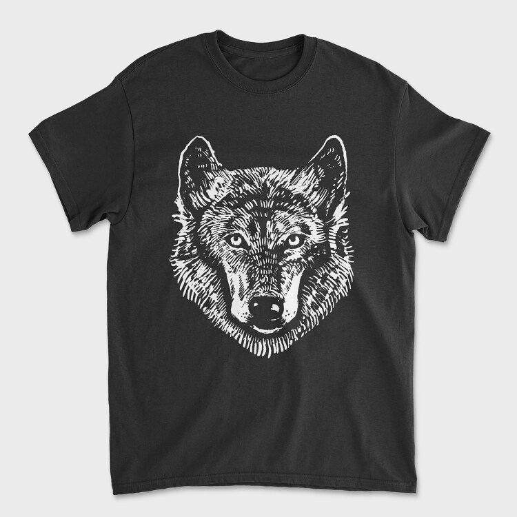 Wolf Portrait Monochrome, Tricou Barbati (Unisex)