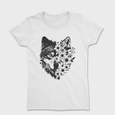 Wolf With Flowers, Tricou Femei