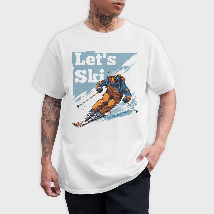Let'S Ski Skier, Tricou Barbati (Unisex)