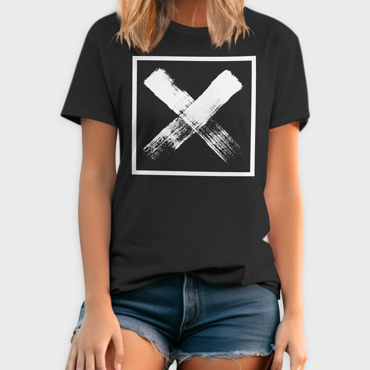 Letter X In Square Grunge, Tricou Barbati (Unisex)