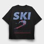 Ski Snow Style Winter, Tricou Oversize Barbati (Unisex)