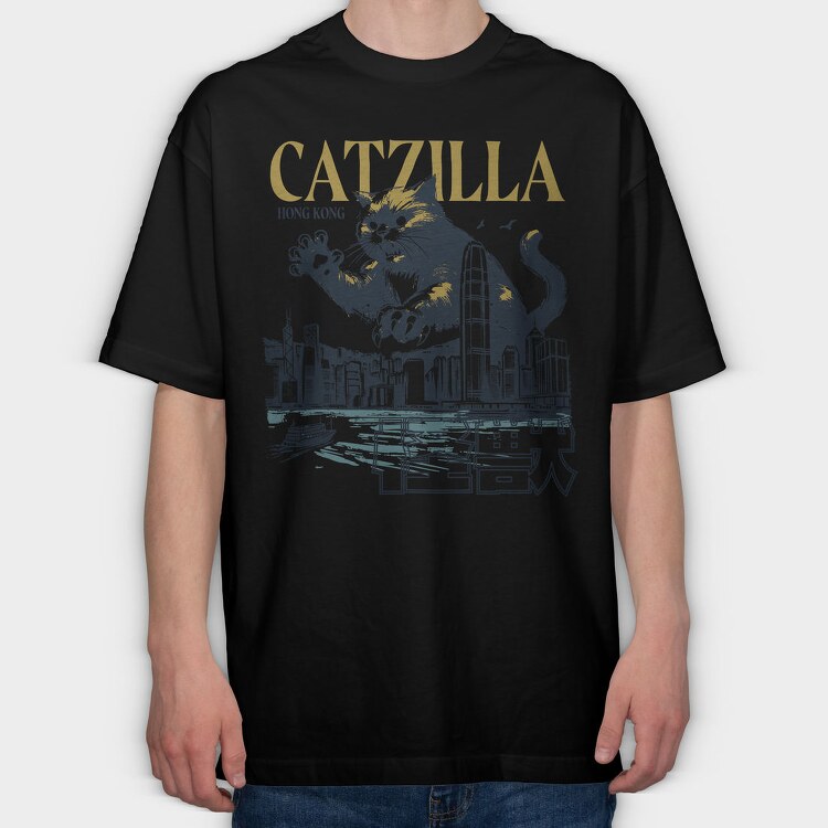 Catzilla Monster, Tricou Oversize Barbati (Unisex)