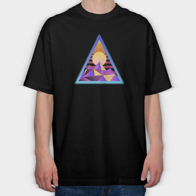 Psychedelics Triangle 004, Tricou Oversize Barbati (Unisex)