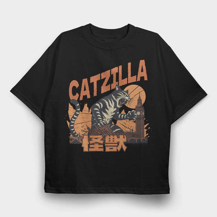 Catzilla Parody, Tricou Oversize Barbati (Unisex)