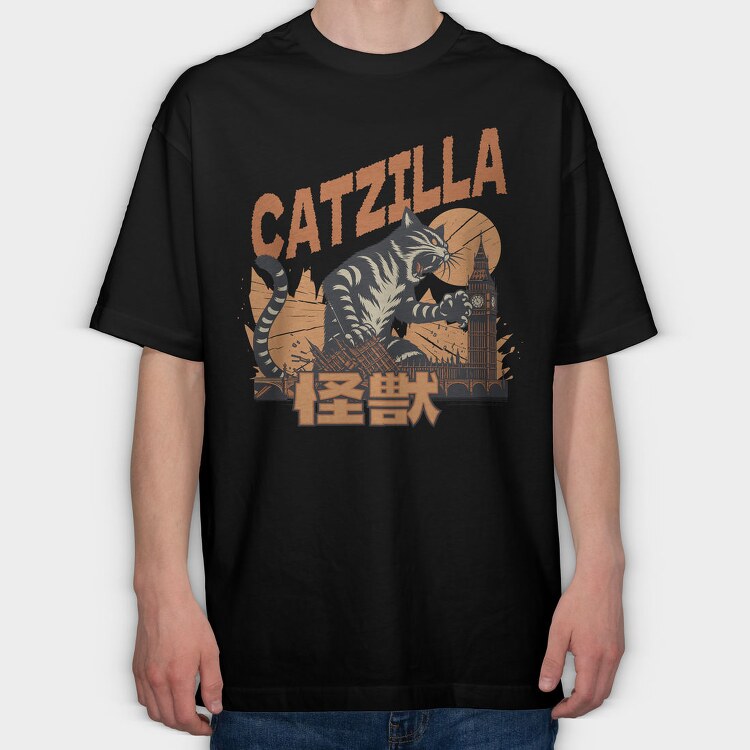 Catzilla Parody, Tricou Oversize Barbati (Unisex)
