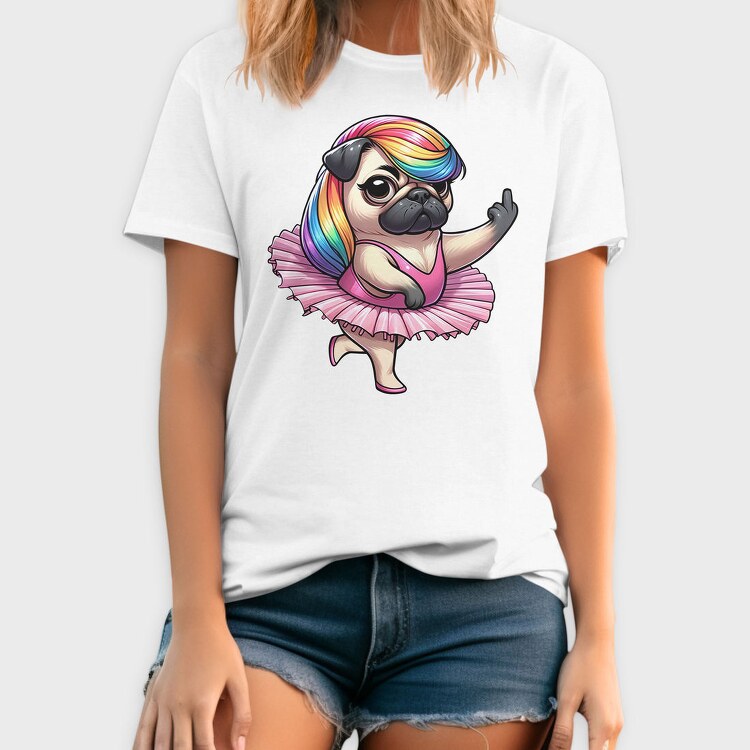 Pug Ballerina Ballet, Tricou Barbati (Unisex)