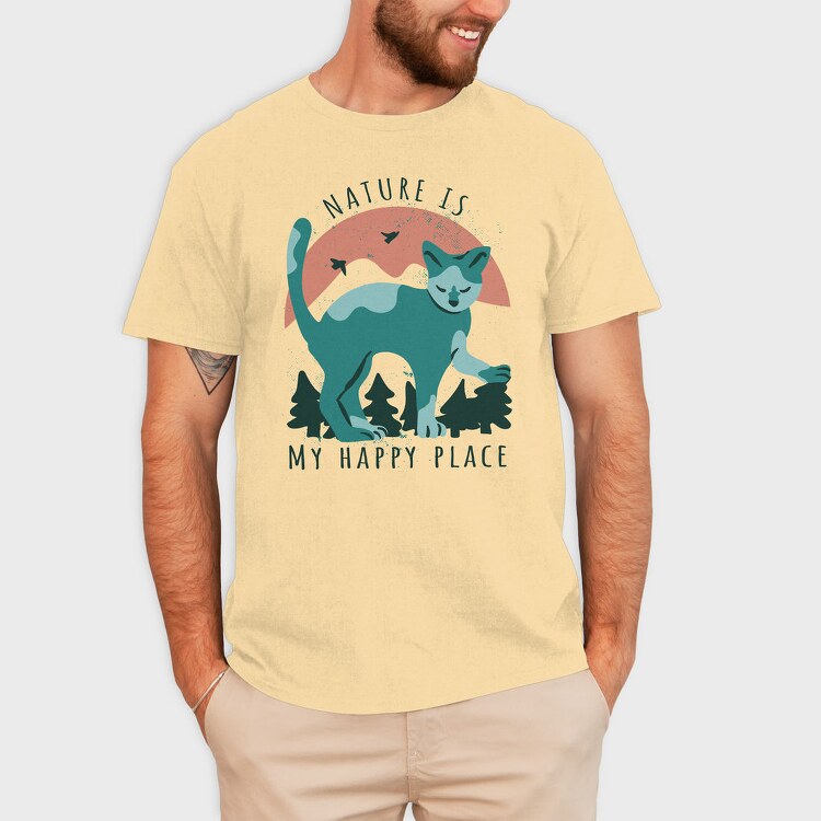 Cute Nature Cat Mug, Tricou Barbati (Unisex)