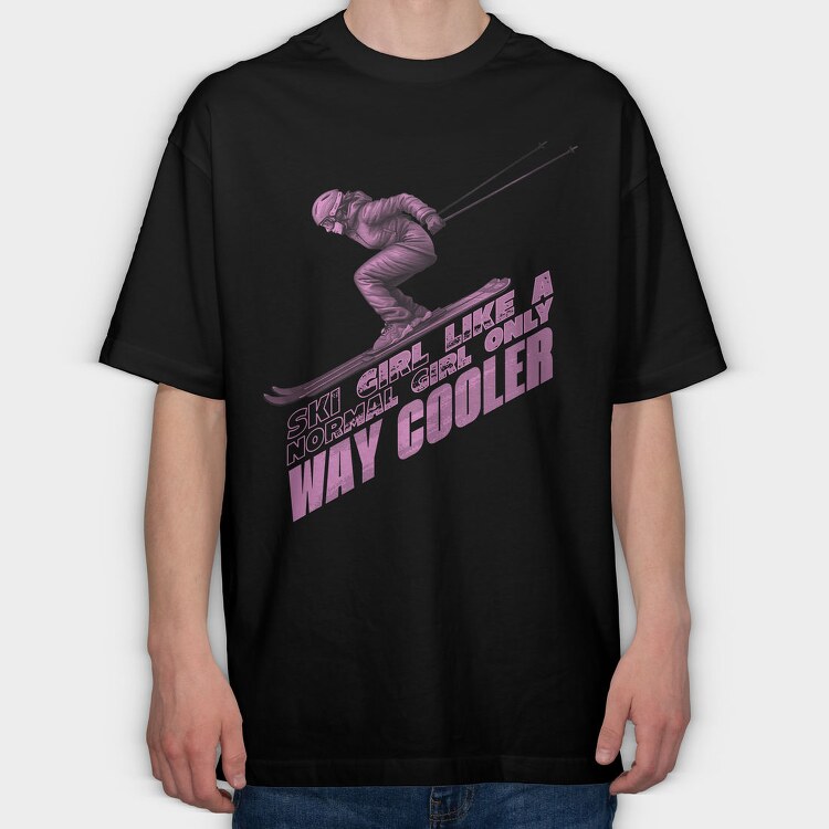 Skier Action Quote, Tricou Oversize Barbati (Unisex)