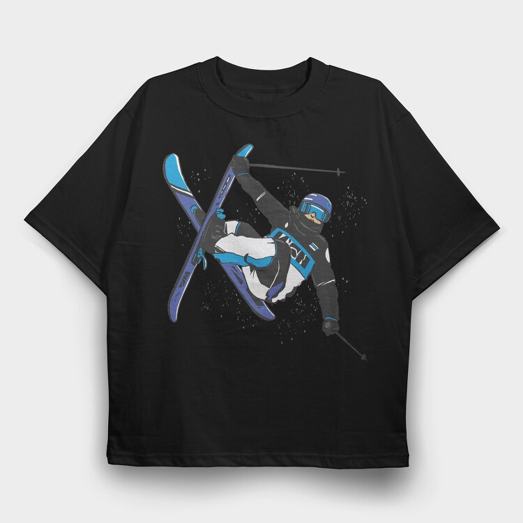 Skier Cork Trick, Tricou Oversize Barbati (Unisex)