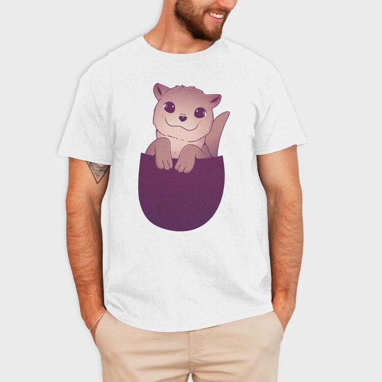 Cute Otter In Pocket, Tricou Barbati (Unisex)