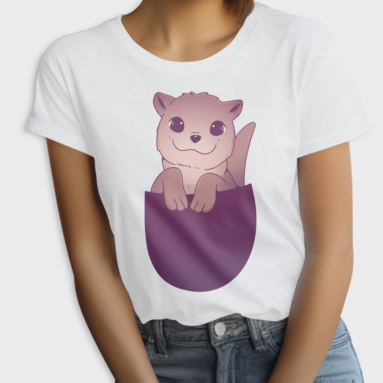 Cute Otter In Pocket, Tricou Femei