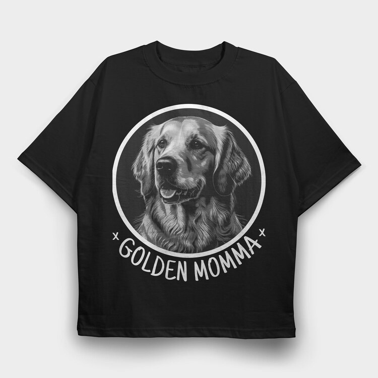 Golden Retriever Mom Golden Momma, Tricou Oversize Barbati (Unisex)