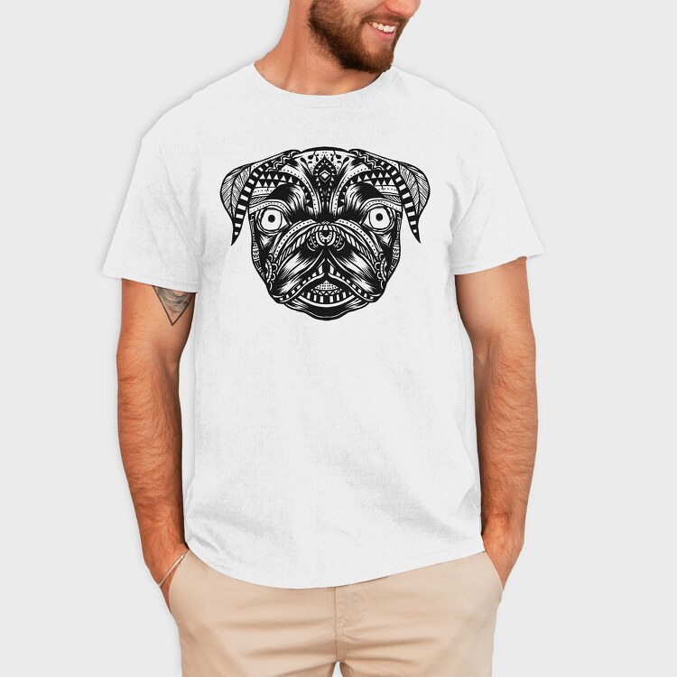 Pug Mandala, Tricou Barbati (Unisex)