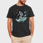Skiing Snow Sport Night Ski, Tricou Barbati (Unisex)