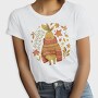 Cute Pear In Autumn Sweater Character Mug, Tricou Femei