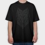 Celtic Tribal Wolf, Tricou Oversize Barbati (Unisex)