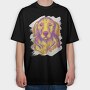Golden Retriever Watercolor, Tricou Oversize Barbati (Unisex)