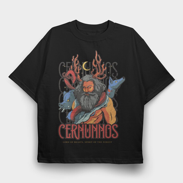 Cernunnos Mythological Beast, Tricou Oversize Barbati (Unisex)