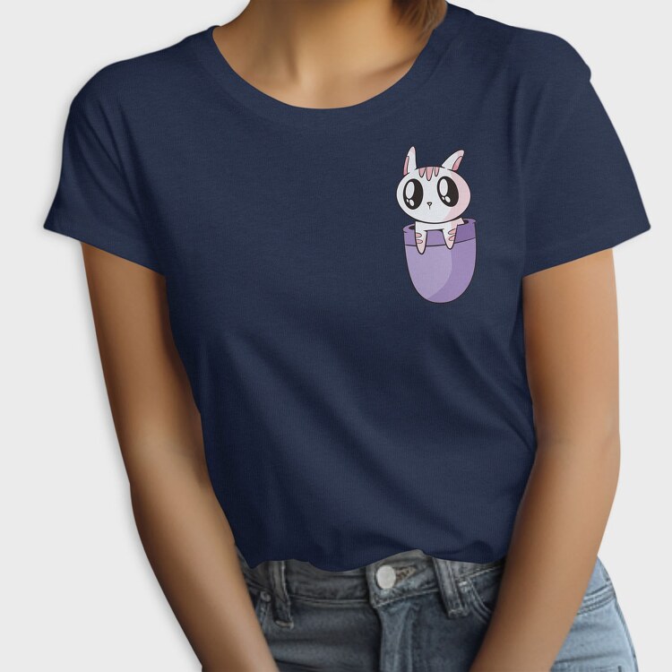 Pocket Cute Cat, Tricou Femei