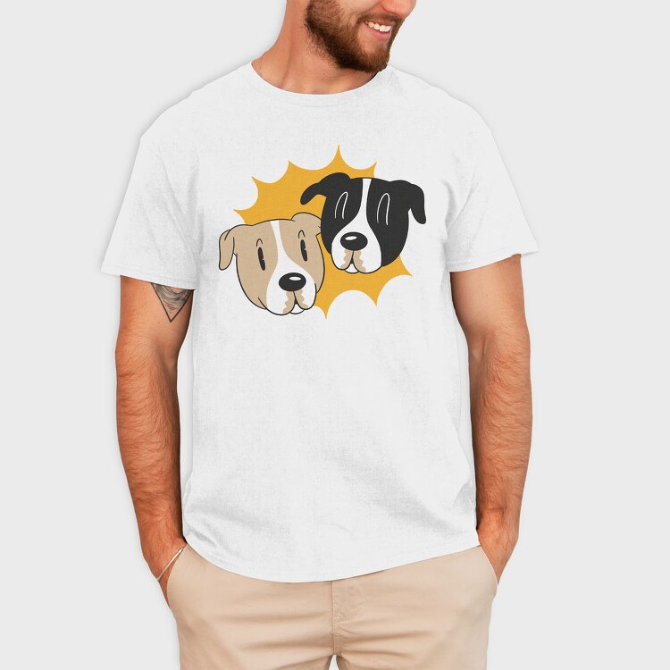 Cartoon Dog Faces, Tricou Barbati (Unisex)
