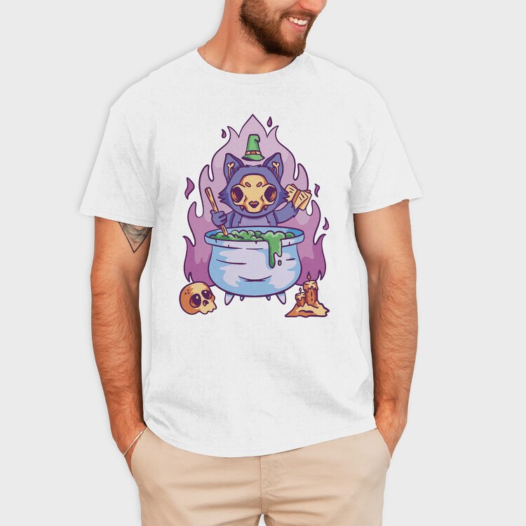 Skull Cat Gothic Witch Cake, Tricou Barbati (Unisex)