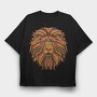 Lion Mandala Illustration Color 001, Tricou Oversize Barbati (Unisex)