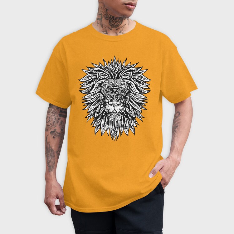 Lion Mandala Psicodelic, Tricou Barbati (Unisex)