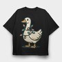 Goose With Christmas Lights Request, Tricou Oversize Barbati (Unisex)
