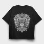 Lion Mandala Psicodelic, Tricou Oversize Barbati (Unisex)