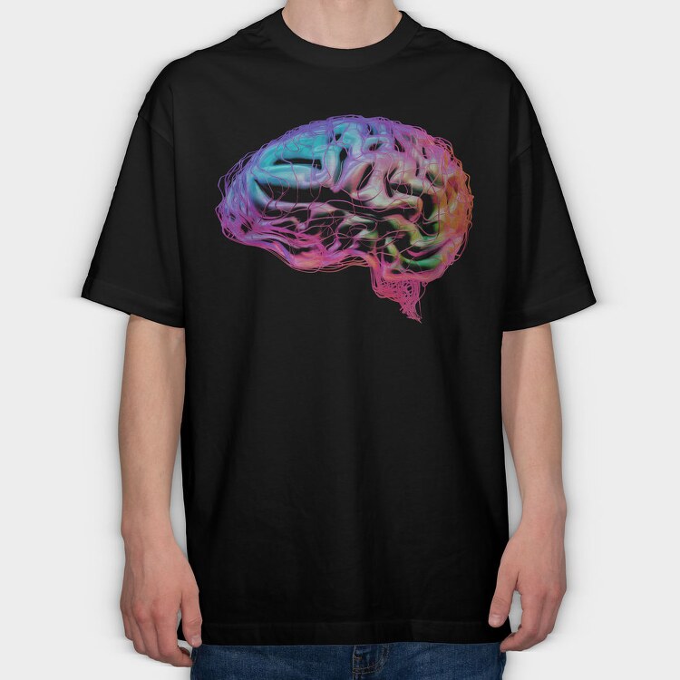 Colorful Brain Abstract Art, Tricou Oversize Barbati (Unisex)
