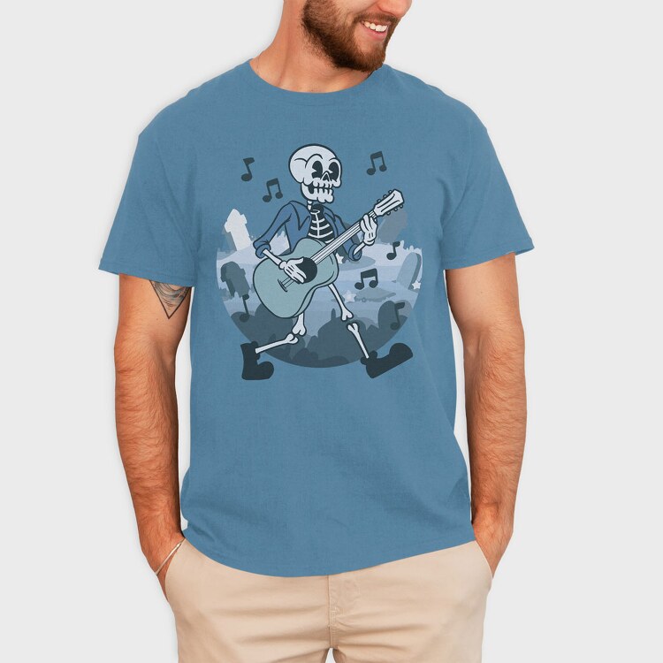 Skeleton Guitar, Tricou Barbati (Unisex)