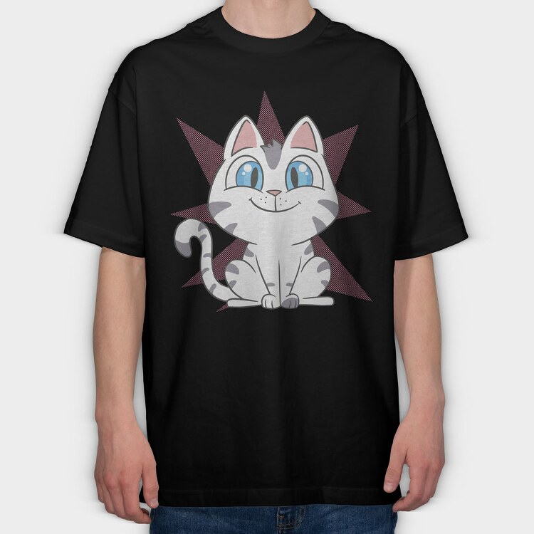 Cartoon Kitten, Tricou Oversize Barbati (Unisex)