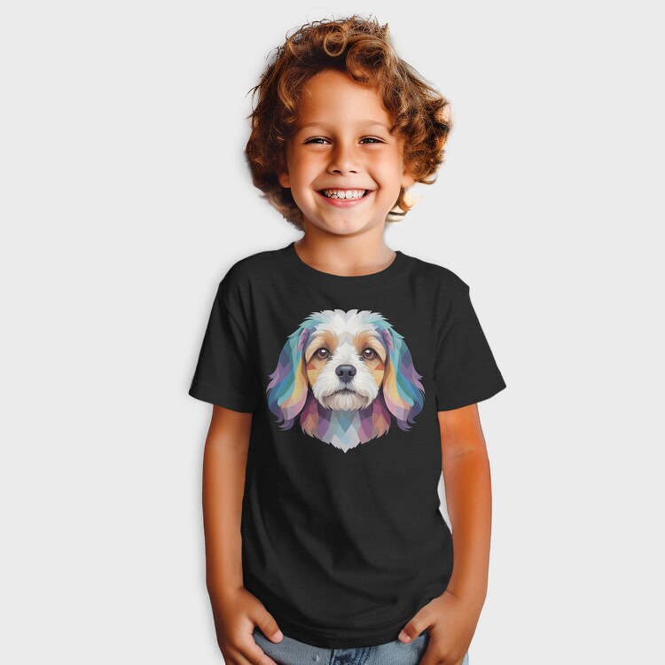 Colorful Cavachon Dog, Tricou Copii