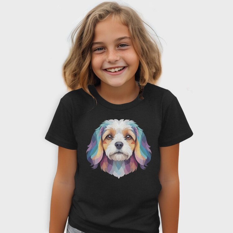 Colorful Cavachon Dog, Tricou Copii