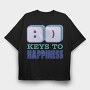 Smile Keys To Happiness Quote, Tricou Oversize Barbati (Unisex)