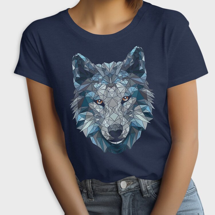 Polygonal White Wolf, Tricou Femei