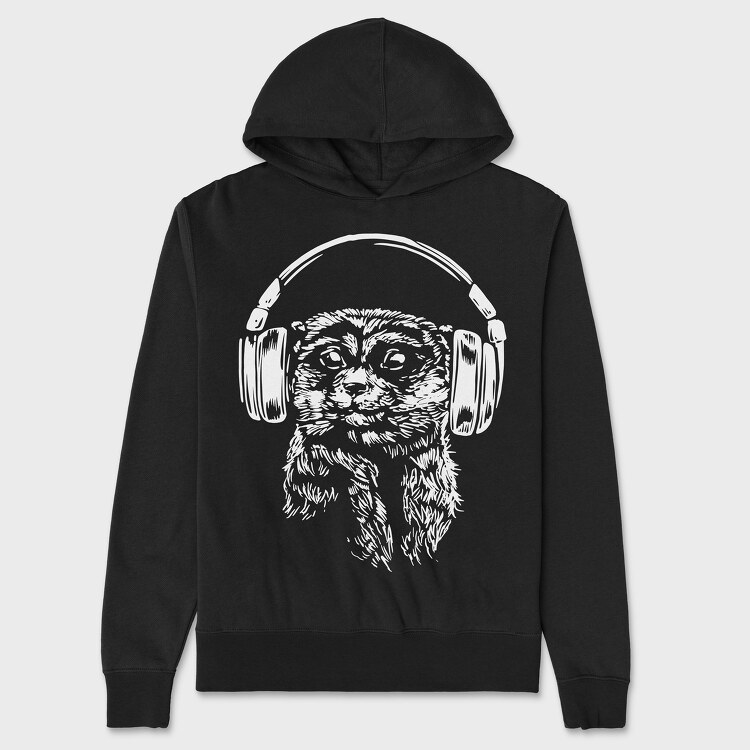 Hanorac Barbati (Unisex), Headphones Meerkat